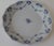 French faience blue and white plate. 9" diameter. Marked M on bottom. Very good condition showing only slight edge roughness.