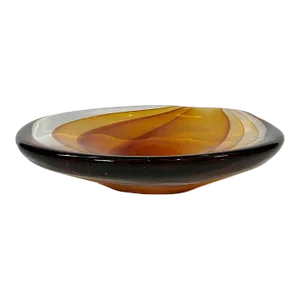Mid 20th Century Antonio Da Ros for Cenedese, Sommerso Murano Art Glass Bowl, Vide-Poche, Amber