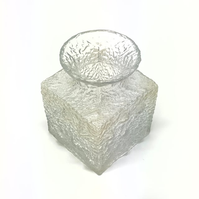 Timo Sarpaneva Textured Glass Crocus Vase by Timo Sarpaneva for Iittala Finland, Signed For Sale - Image 4 of 9