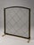 Vintage Brass and Black Metal Fireplace Screen with Geometric Lattice Design, 1940 For Sale - Image 3 of 5