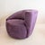 Mid-Century Modern Vintage Postmodern Asymmetric Lavender Swivel Lounge Chair in the style of Vladimir Kagan, 1980s For Sale - Image 3 of 8