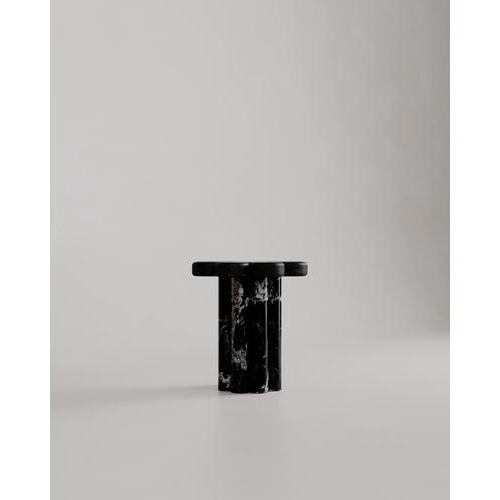 Metal Marbelle Side Table in Black Marble and Brass by Esther Knopfler For Sale - Image 7 of 16
