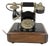 Vintage Wooden and Brass Rotary Telephone, 1950s For Sale