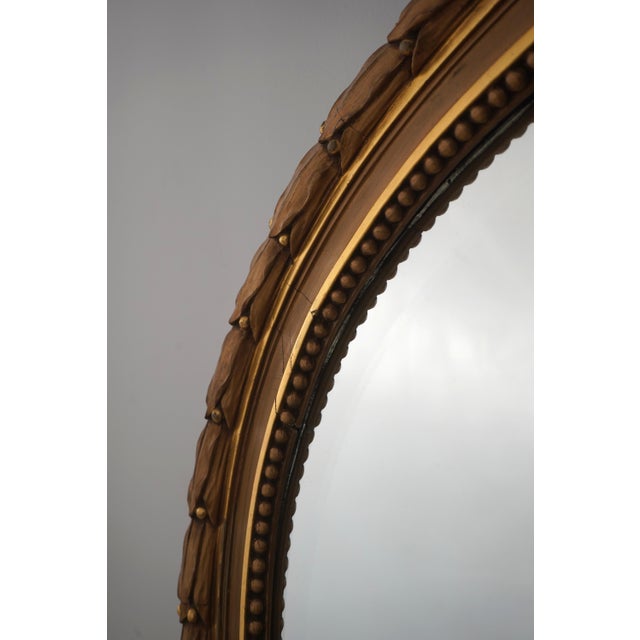 Gold Vintage Large Dome Top Gilt Gold Carved Mirror For Sale - Image 8 of 9