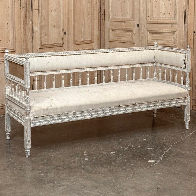 Gustavian (Swedish) 18th Century Swedish Gustavian Period Neoclassical Bench For Sale - Image 3 of 17