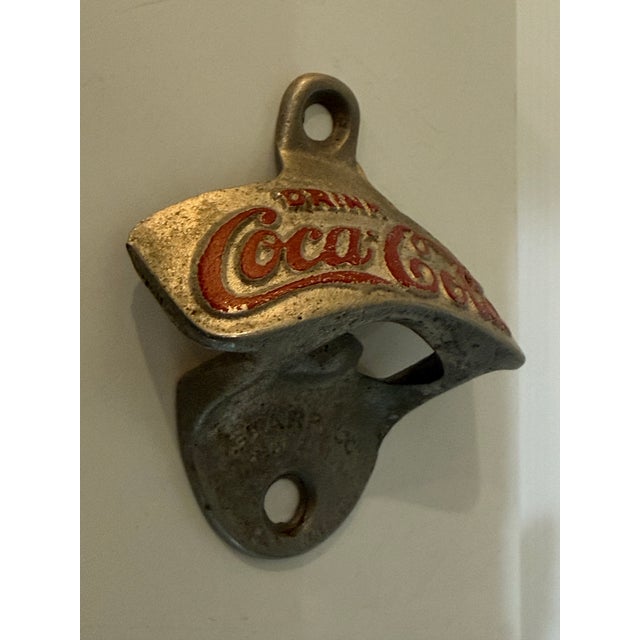 Mid-Century Modern Vintage Coca-Cola Starr X Wall-Mount Bottle Opener, Cast Metal For Sale - Image 3 of 11