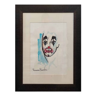 Romano Mussolini, Clown, Mixed Media, Framed For Sale