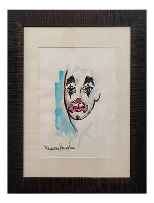 Romano Mussolini, Clown, Mixed Media, Framed