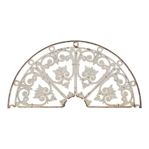 19th Century French Cast Iron Demilune Grille