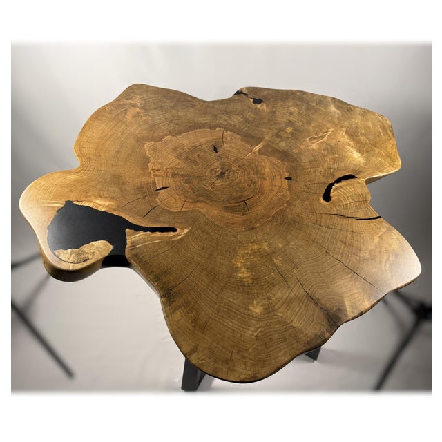 Slanted Table No. 1 – Sculptural Spalted Maple Coffee Table For Sale - Image 9 of 9