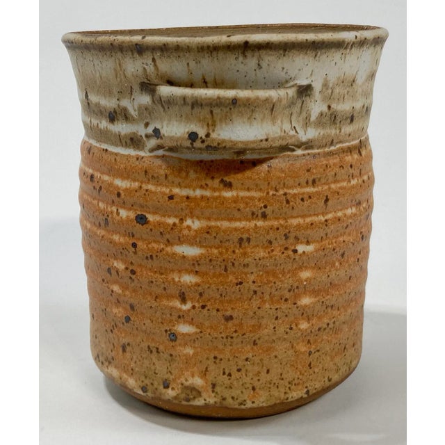 Vintage Two Tone Studio Pottery Vessel For Sale In Kansas City - Image 6 of 9