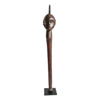 Antique Carved Tribal Club on Stand For Sale