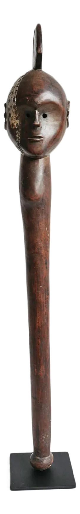 Antique Carved Tribal Club on Stand