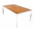 Wood Mid-Century Modern Chrome & Burl Wood Dining Conference Table For Sale - Image 7 of 9