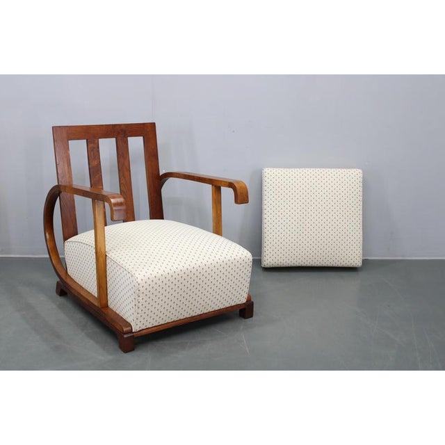 Wood Vintage Art Deco Lounge Chairs in Walnut and Oak, 1930s, Set of 2 For Sale - Image 7 of 18