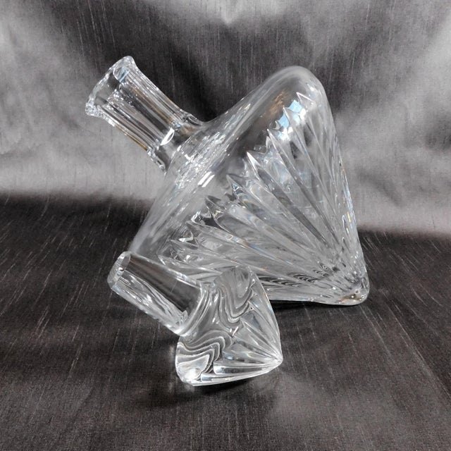 Contemporary 1960s Lay Down Cut Crystal Decanter With Matching Stopper For Sale - Image 3 of 5