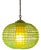 Vintage Rattan Green Globe Oange Glass Shade Pendant Light For Sale - Image 10 of 18