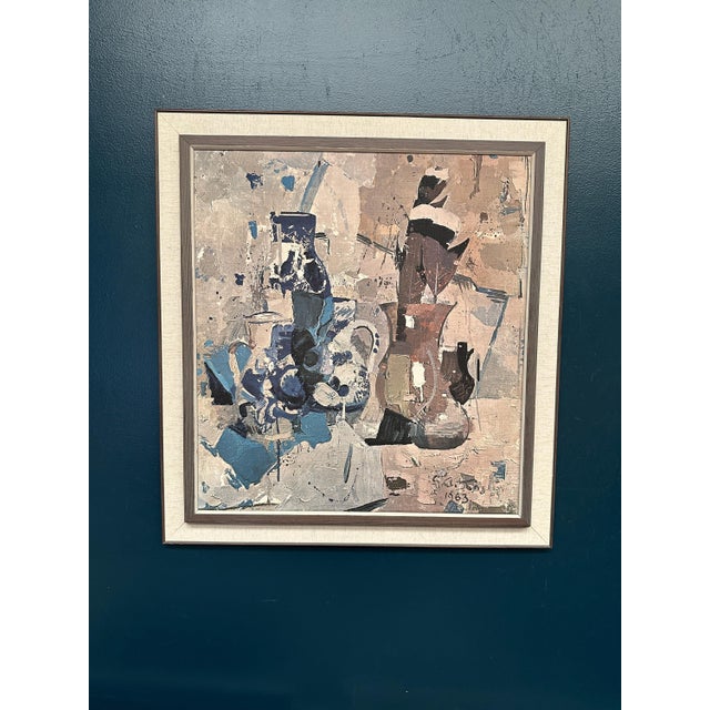 Gojmir Anton Kos, Still Life with Blue Vase, 1963, Oil on Canvas For Sale - Image 9 of 15