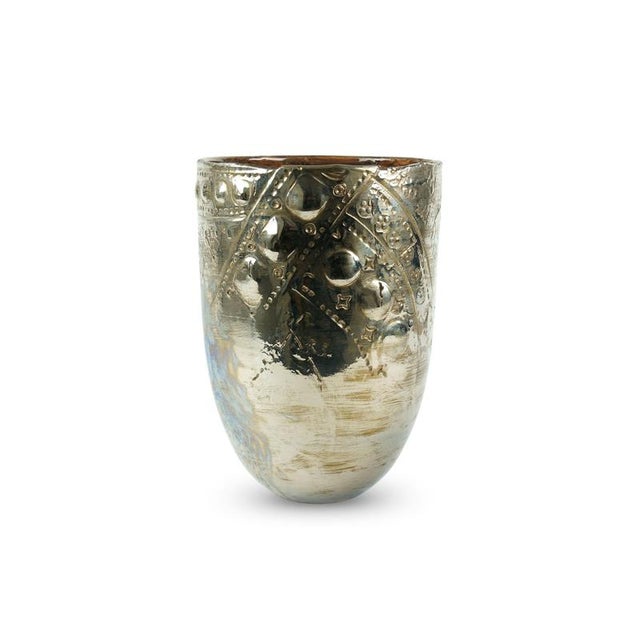 Platinum Luster Viel Vase by deBlona Dimensions: D 22 x H 31 cm. Materials: Ceramic. Colors: 24 Kt Gold Luster / Platinum...