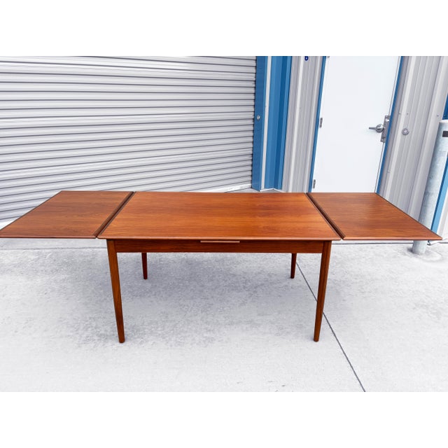 Red 1960s Danish Modern Teak Extendable Dining Table by Am Mobler (Refinished) For Sale - Image 8 of 14