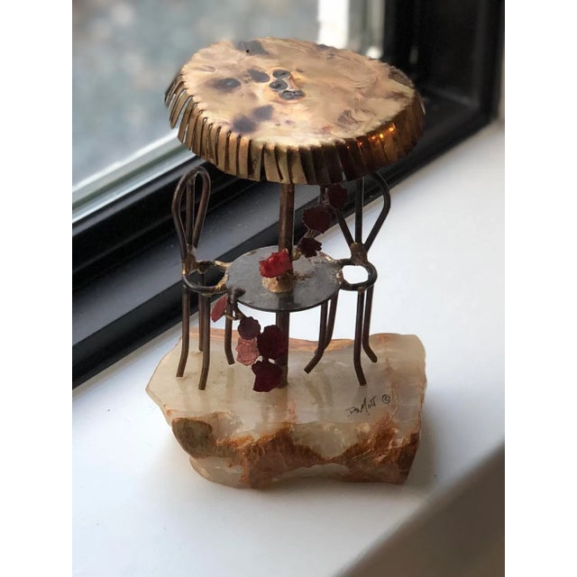 Demott 1970s DeMott Paris Cafe Table Sculpture-Signed For Sale - Image 4 of 11