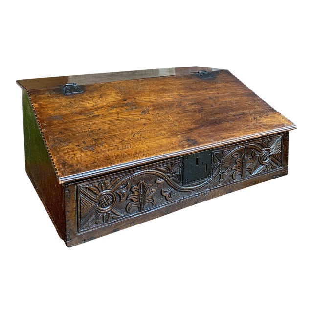 Antique English Carved Oak Bible Box Display Stand Chairish