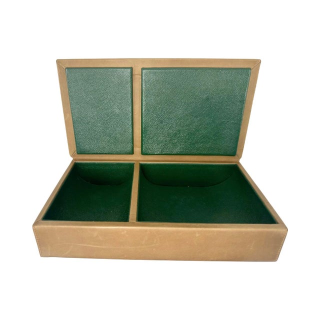 Brown Mid 20th Century Vintage Gucci Brown Leather Box Cigarette Trinket Jewelry For Sale - Image 8 of 12