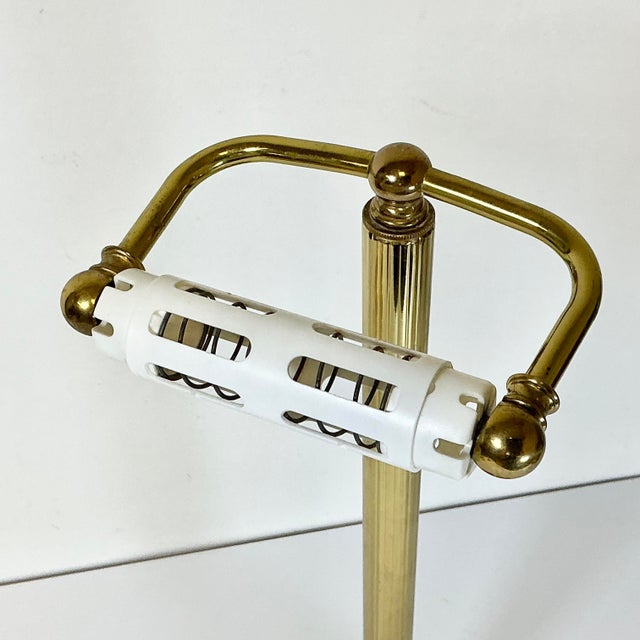 Mid-Century Hollywood Regency Brass Freestanding Toilet Paper Holder For Sale - Image 9 of 12