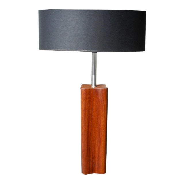 1960s Large Teak Quatrefoil Shape Lamp by Nessen For Sale