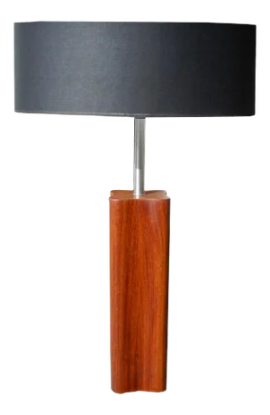 1960s Large Teak Quatrefoil Shape Lamp by Nessen