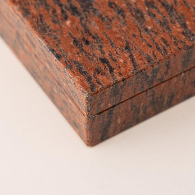 Vintage Italian Rosso Maculato Stone Box, 1960s For Sale - Image 9 of 10