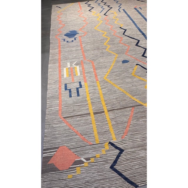 Textile Decorative Flat Woven Rug For Sale - Image 7 of 11