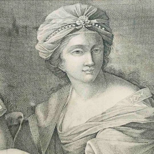 Vintage Print Giovanni Francesco Romanelli (1610-1662) Saint Cecilia Framed The Genuis of Music 11x9.5'' Print Very good...