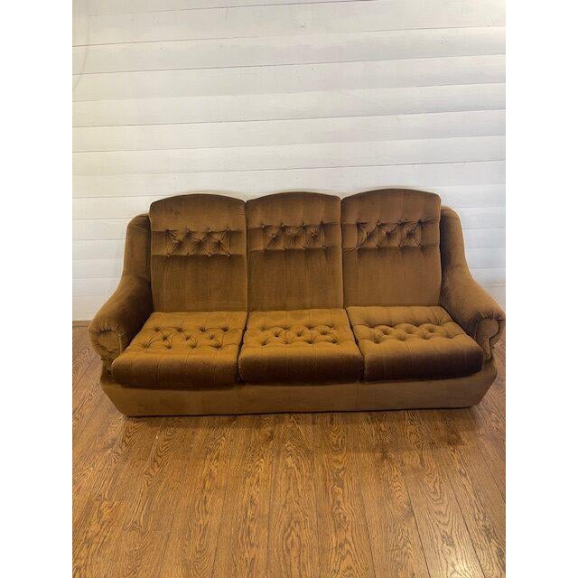Brown Vintage Polystyrene Golden Brown Seating by Tatra Nabytok, 1960, Set of 3 For Sale - Image 8 of 18