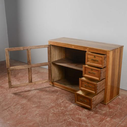 Low Sideboard in Wood and Glass For Sale - Image 4 of 9
