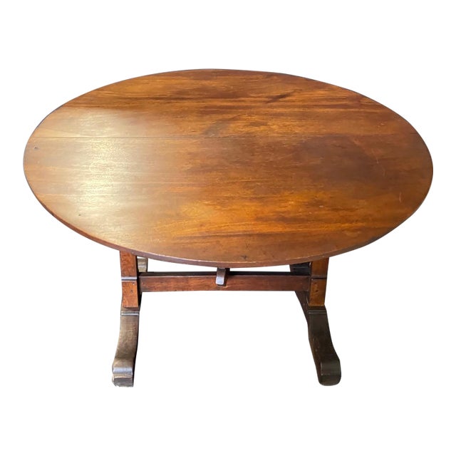 Round Cherry French Vigneron Tilt Top Wine Tasting Table For Sale
