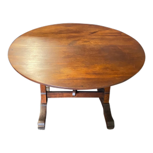 Round Cherry French Vigneron Tilt Top Wine Tasting Table