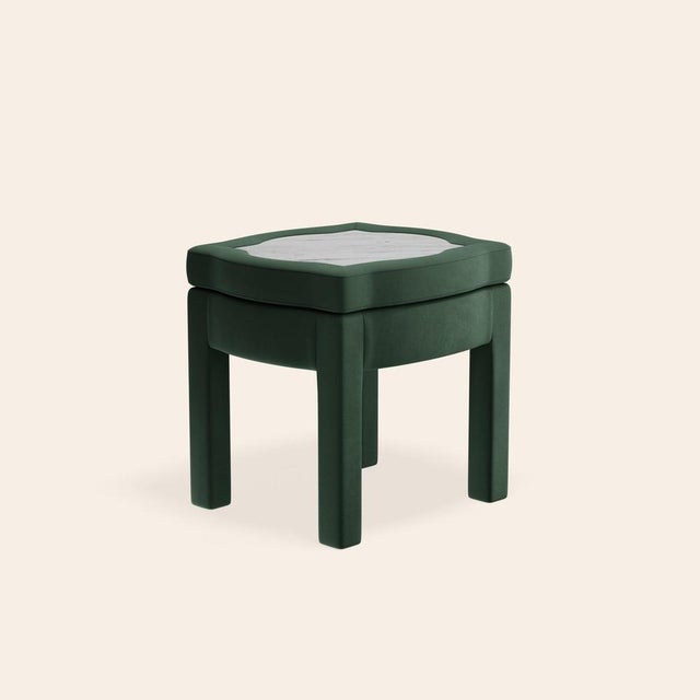 Gold Olive Linen Piero Ottoman by Ceraudo For Sale - Image 8 of 8
