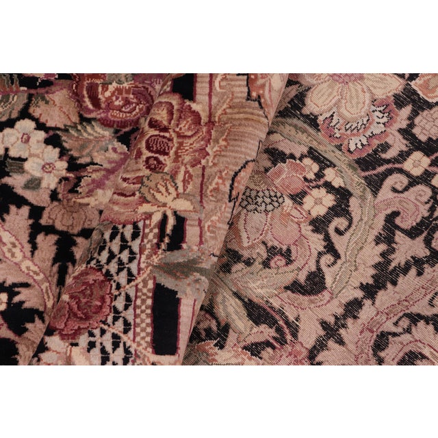 Textile Art Nouveau 1990's Pak-Persian Black/Brown Wool Rug - 8'1'' X 10'10'' For Sale - Image 7 of 9