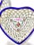 French Country Vintage Porcelain Heart Trinket Dishes – Blue Rim Lattice Jewelry Catchalls (Set of 2) For Sale - Image 3 of 6