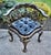 Vintage (1980's) Corner Chair has a Chippendale Style. Roundabout back, Ornate Black Lacquer Gilt Finish, and a Tufted...