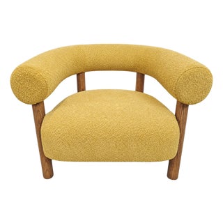 Mustard U Back Accent Chair For Sale