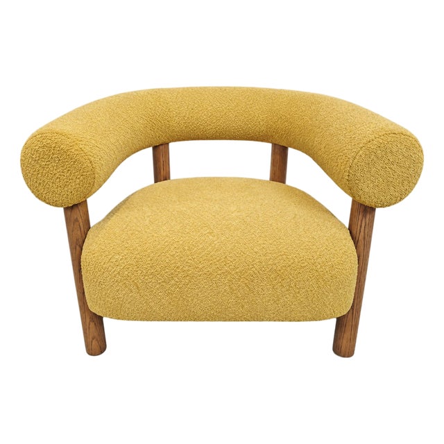 Mustard U Back Accent Chair For Sale