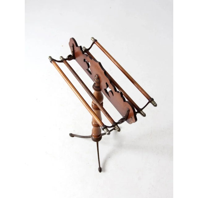 Antique Turned Wood and Iron Towel Stand For Sale - Image 6 of 13