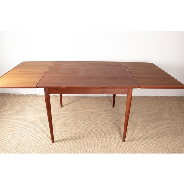 Brown Danish Teak Model 592 Square Extendable Dining Table by Arne Vodder for Sibast, 1960 For Sale - Image 8 of 16