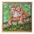Irene Van Genderen-Van De Wilt, Orange Cat Painting, 2000s, Canvas and Beech For Sale