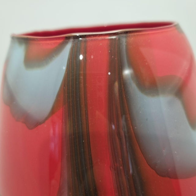 Glass Mid-Century Modern Italian Opaline Glass Pedestal Vase in the style of Carlo Moretti, 1970s For Sale - Image 7 of 10