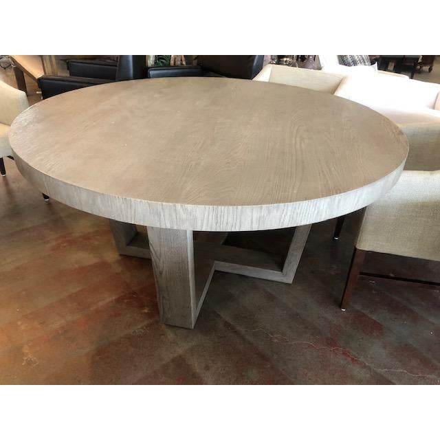 Restoration Hardware Antoccino Round Dining Table In Gray Oak Finish Chairish