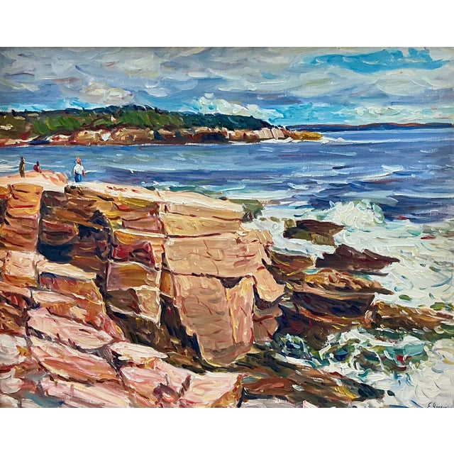 Edmund Jordan (American / Pennsylvania, 20th century) colorful impressionist oil painting on board depicting a summer day...