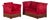 Danish Red Velvet Sofa and Lounge Chair Set, 1950s For Sale